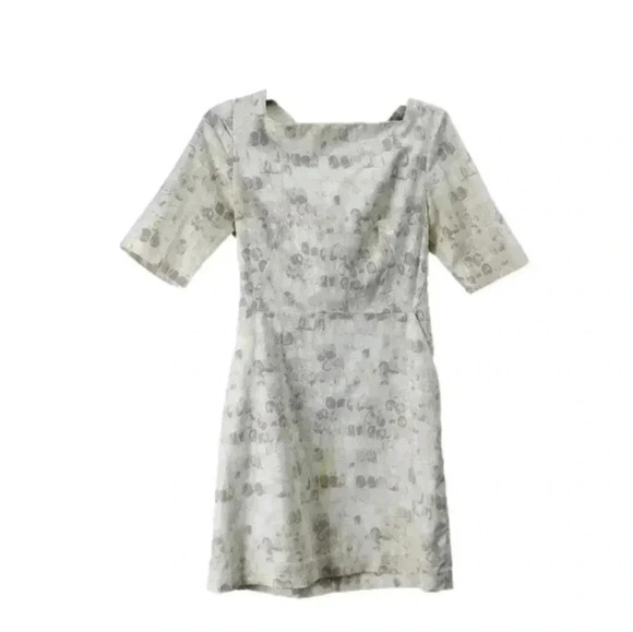 KATE SPADE SATURDAY Watercolor Dot Sheath Dress Grey Boat Neck Size 2 - Picture 1 of 12